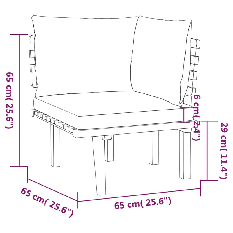 vidaXL 9 Piece Garden Lounge Set with Cushions Solid Wood Acacia