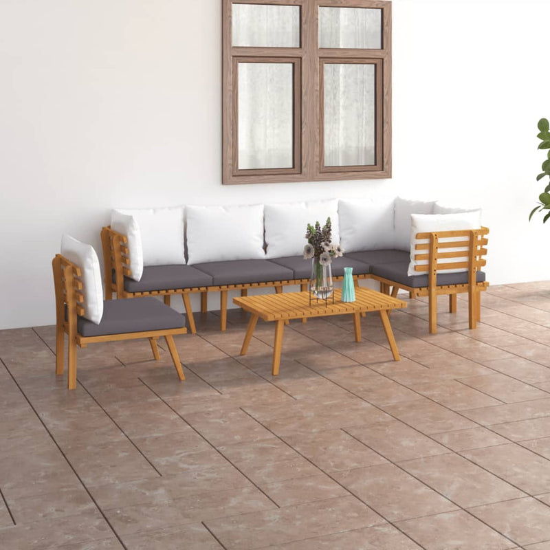 vidaXL 7 Piece Garden Lounge Set with Cushions Solid Wood Acacia