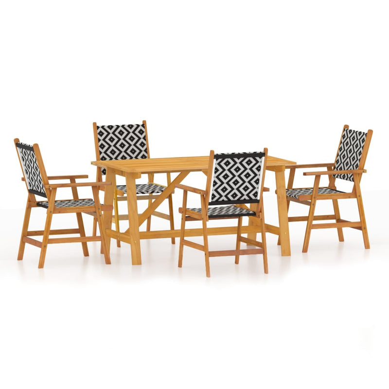 vidaXL 5 Piece Garden Dining Set Solid Wood Acacia