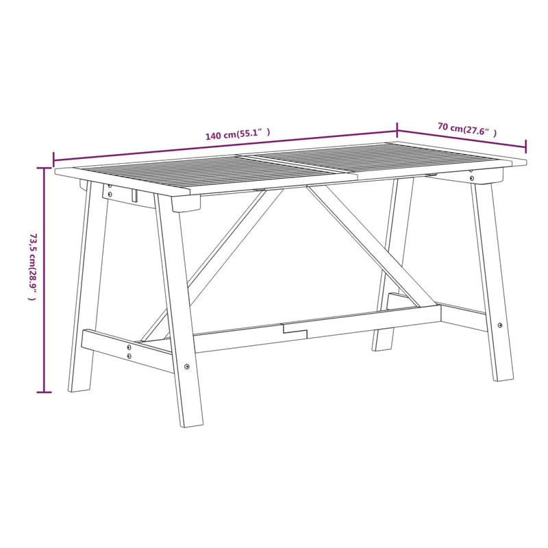 vidaXL 5 Piece Garden Dining Set Solid Wood Acacia