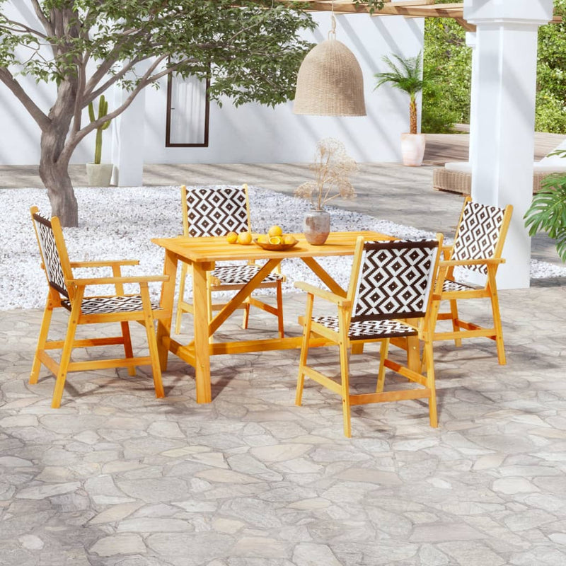 vidaXL 5 Piece Garden Dining Set Solid Wood Acacia