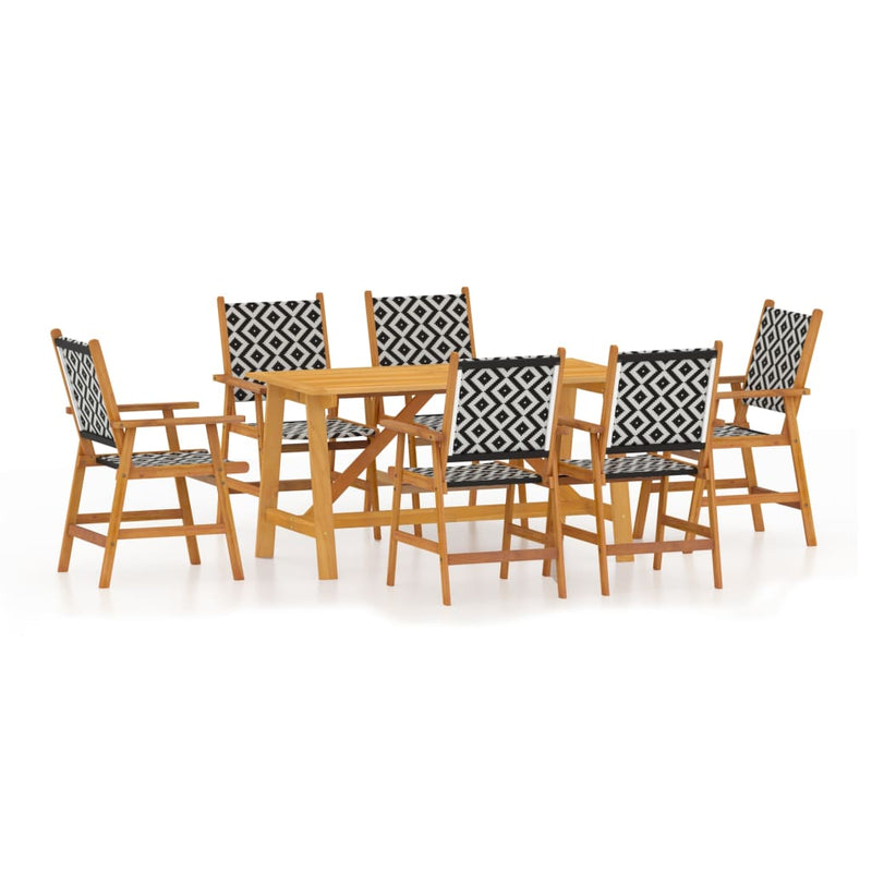 vidaXL 7 Piece Garden Dining Set Solid Wood Acacia