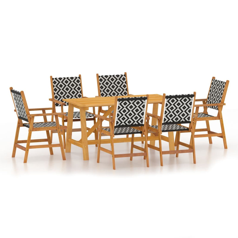 vidaXL 7 Piece Garden Dining Set Solid Wood Acacia