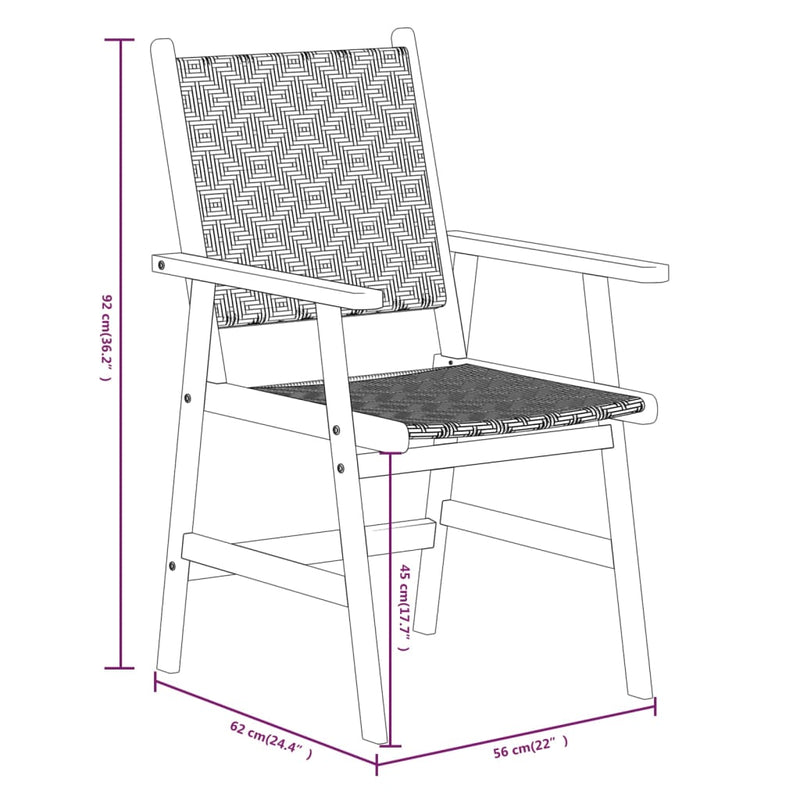 vidaXL 7 Piece Garden Dining Set Solid Wood Acacia