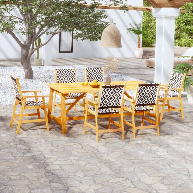vidaXL 7 Piece Garden Dining Set Solid Wood Acacia
