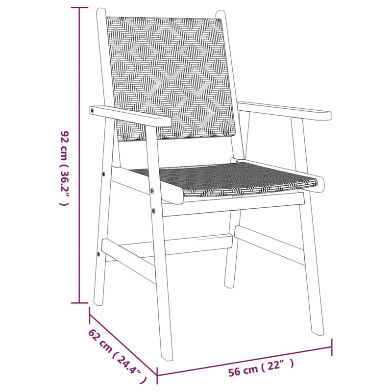 vidaXL 3 Piece Garden Dining Set Solid Wood Acacia
