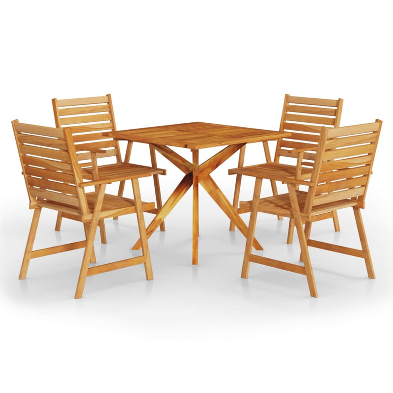 vidaXL 5 Piece Garden Dining Set Solid Wood Acacia