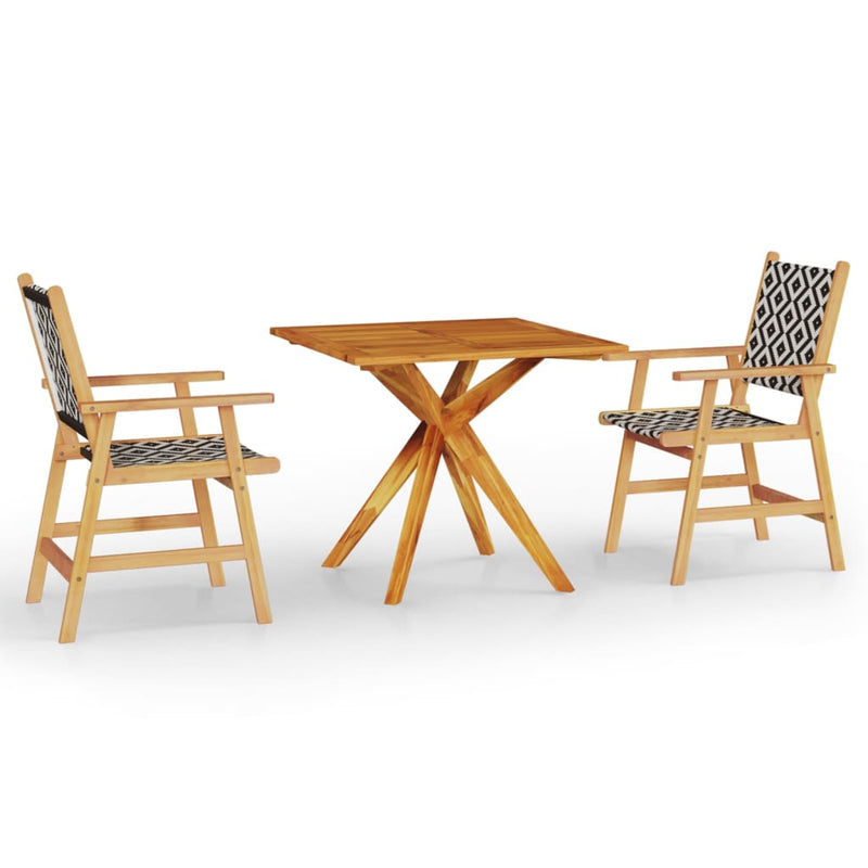 vidaXL 3 Piece Garden Dining Set Solid Wood Acacia