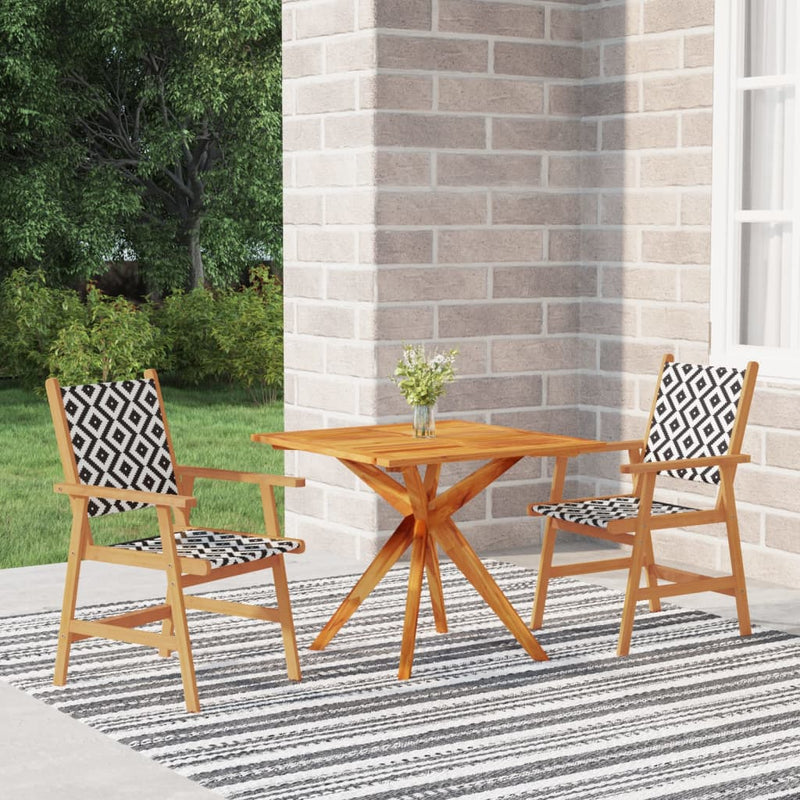 vidaXL 3 Piece Garden Dining Set Solid Wood Acacia