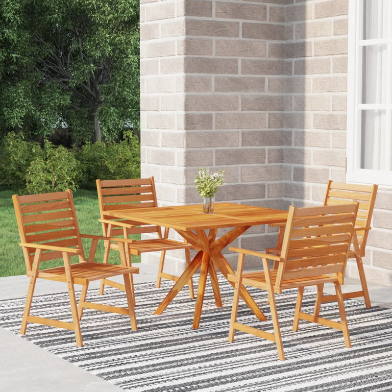 vidaXL 5 Piece Garden Dining Set Solid Wood Acacia
