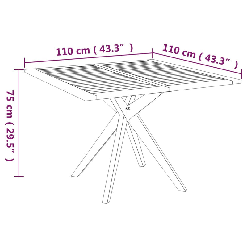 vidaXL 5 Piece Garden Dining Set Solid Wood Acacia