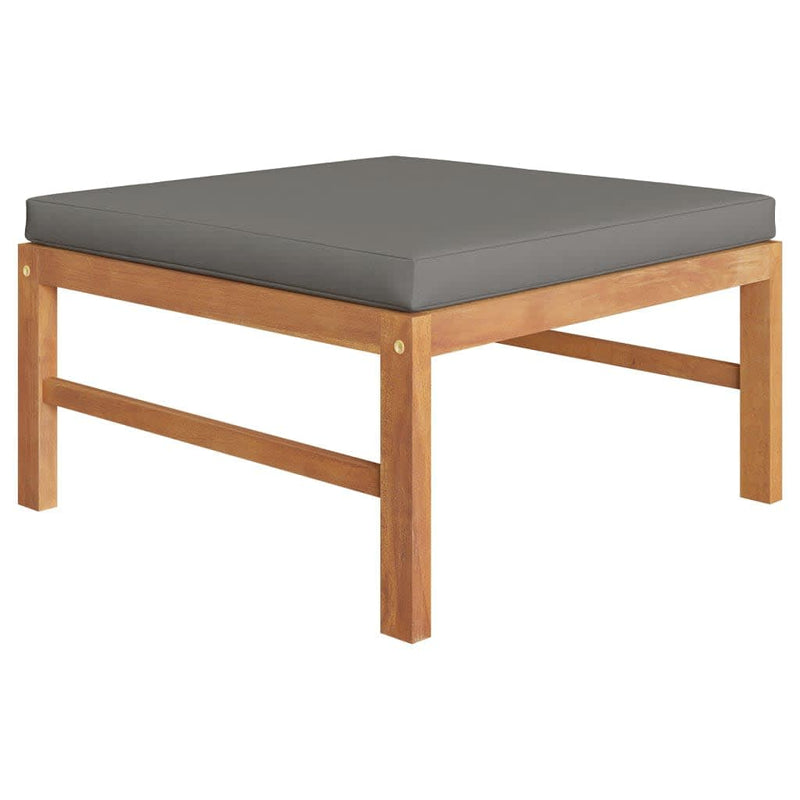vidaXL 6 Piece Garden Lounge Set with Grey Cushions Solid Wood Teak