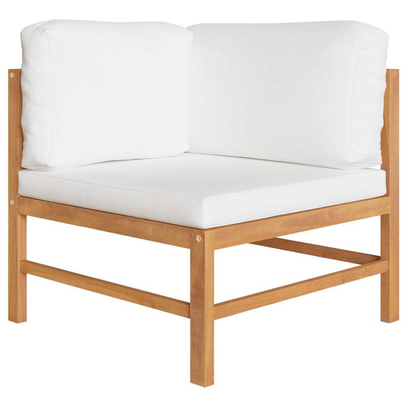 vidaXL 4-Seater Garden Sofa with Cream Cushions Solid Teak Wood