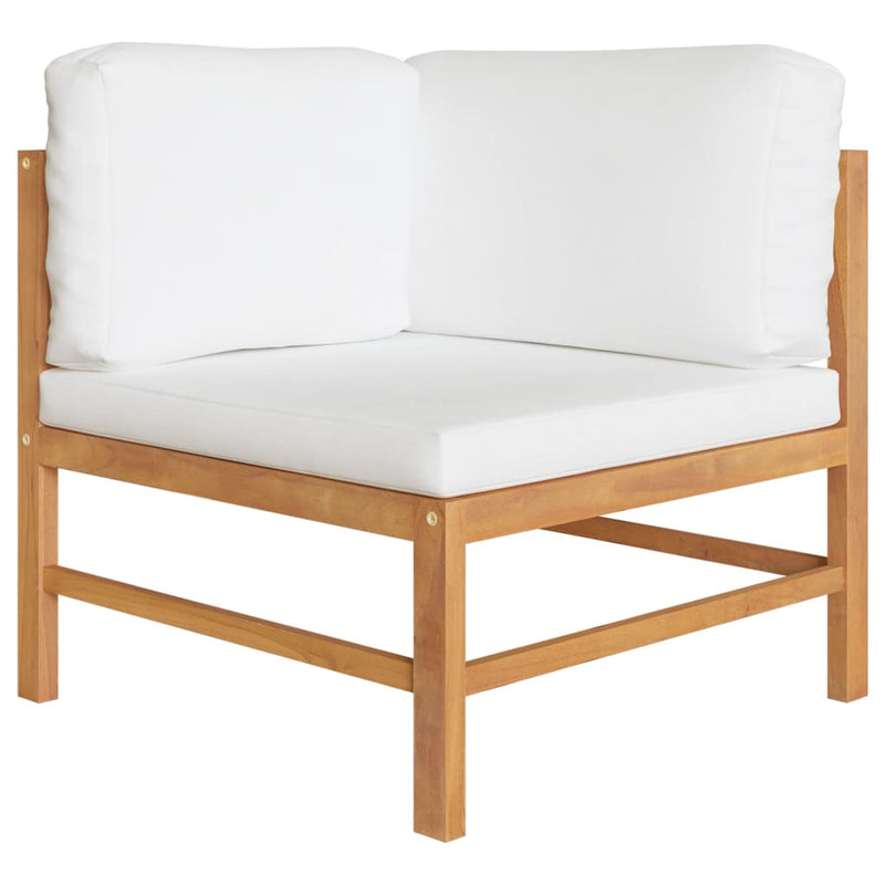 vidaXL 8 Piece Garden Lounge Set with Cream Cushions Solid Teak Wood