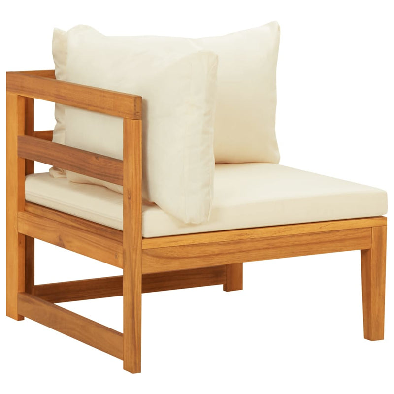 vidaXL 5 Piece Garden Lounge Set with Cream White Cushions Acacia Wood