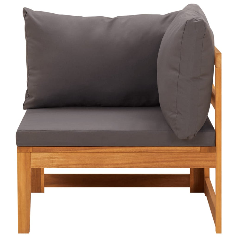 vidaXL 5 Piece Garden Lounge Set with Dark Grey Cushions Acacia Wood