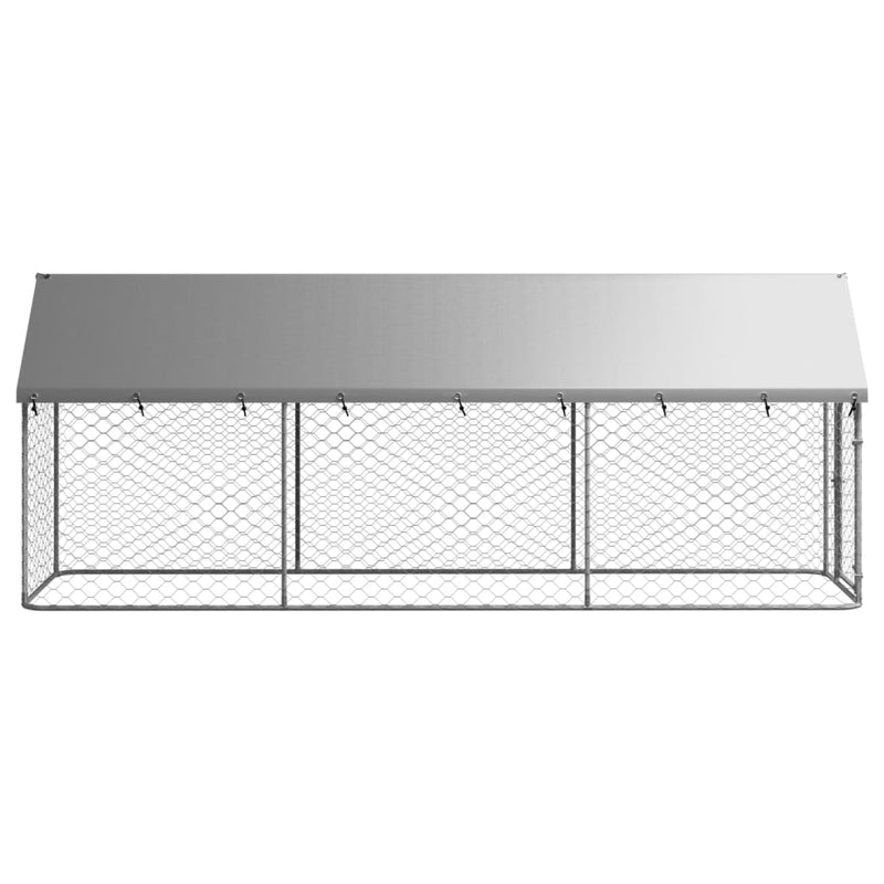 vidaXL Outdoor Dog Kennel with Roof 400x100x150 cm