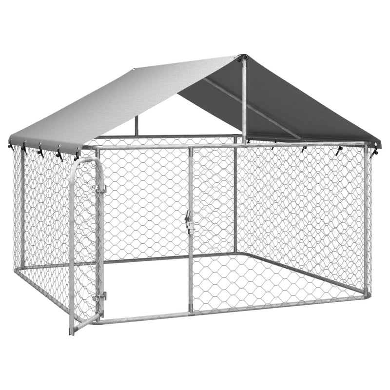 vidaXL Outdoor Dog Kennel with Roof 200x200x150 cm