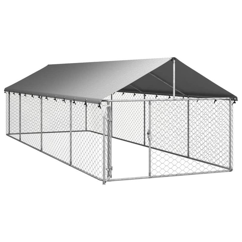 vidaXL Outdoor Dog Kennel with Roof 600x200x150 cm