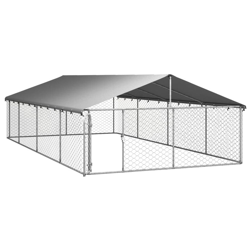 vidaXL Outdoor Dog Kennel with Roof 600x300x150 cm