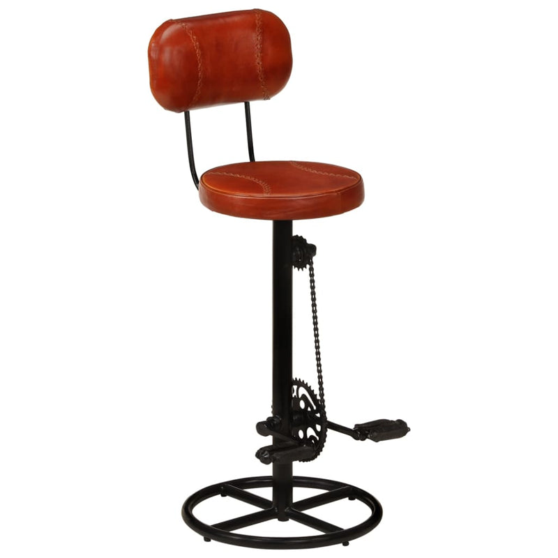vidaXL Bar Stools 2 pcs Black and Brown Real Goat Leather