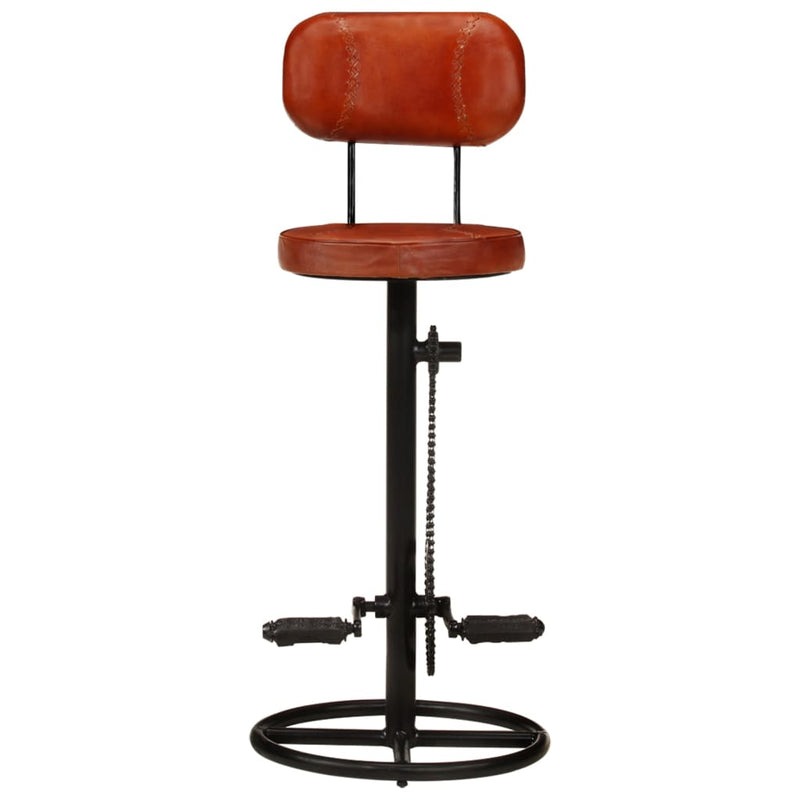 vidaXL Bar Stools 2 pcs Black and Brown Real Goat Leather