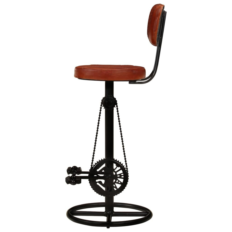 vidaXL Bar Stools 2 pcs Black and Brown Real Goat Leather