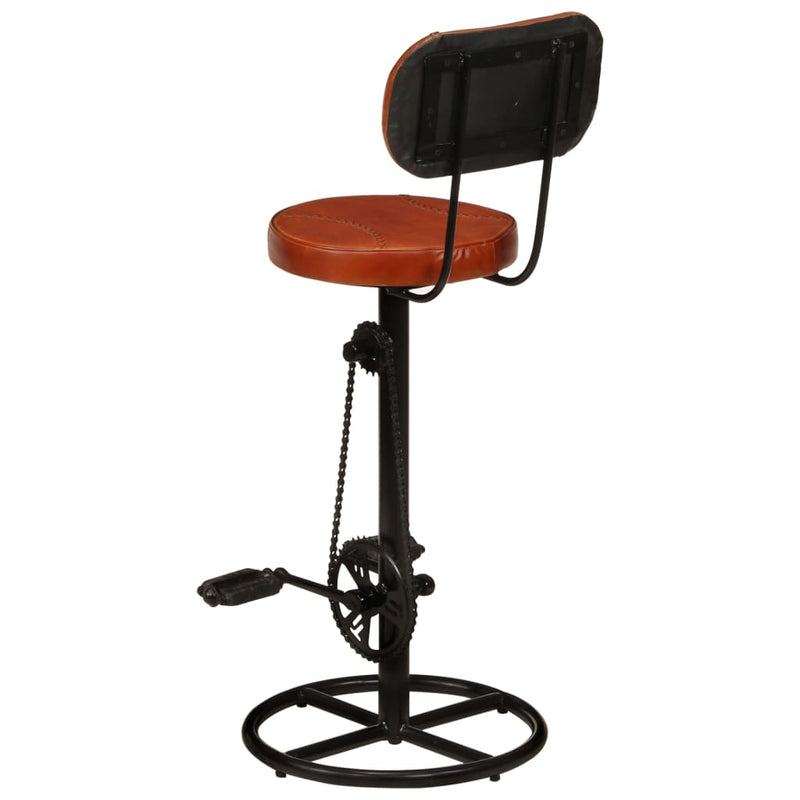 vidaXL Bar Stools 2 pcs Black and Brown Real Goat Leather