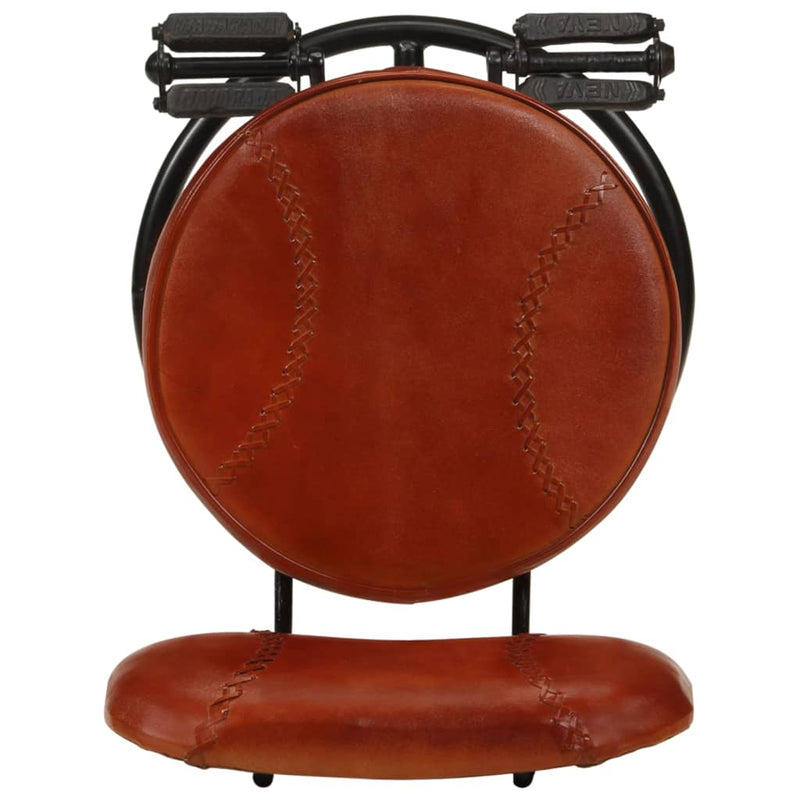 vidaXL Bar Stools 2 pcs Black and Brown Real Goat Leather