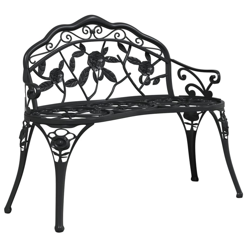 vidaXL Garden Bench 99 cm Cast Aluminium Black