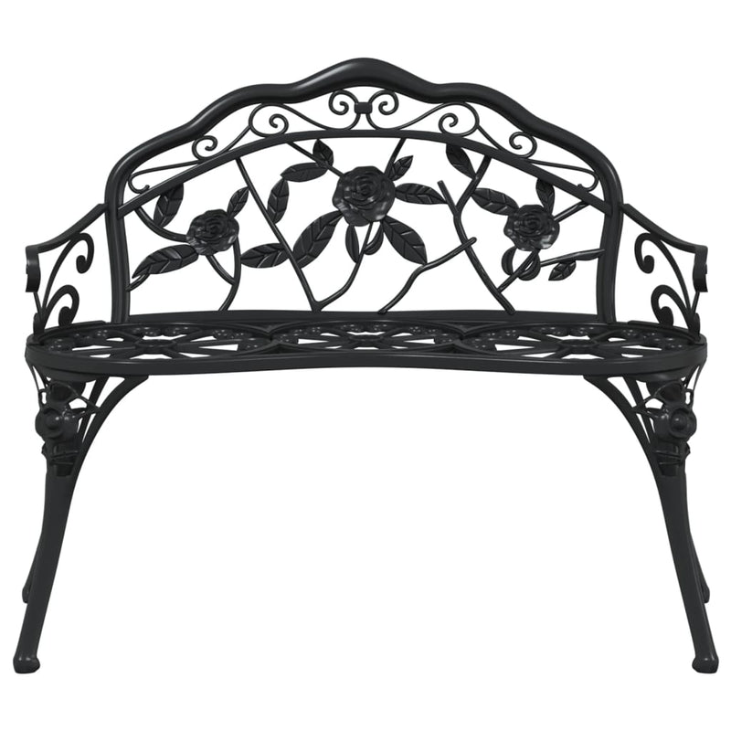 vidaXL Garden Bench 99 cm Cast Aluminium Black