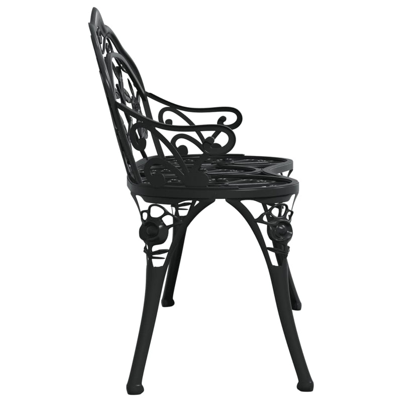 vidaXL Garden Bench 99 cm Cast Aluminium Black