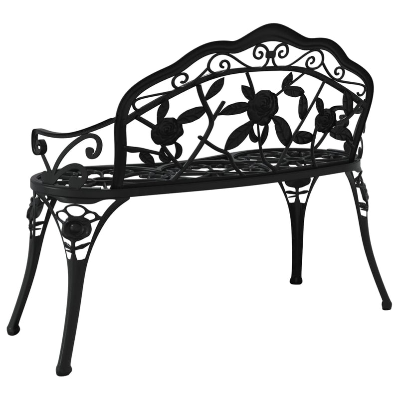 vidaXL Garden Bench 99 cm Cast Aluminium Black
