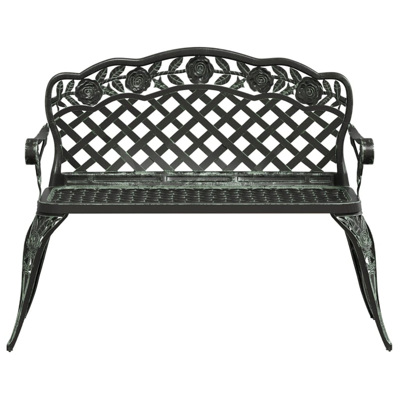 vidaXL Garden Bench 108 cm Cast Aluminium Green