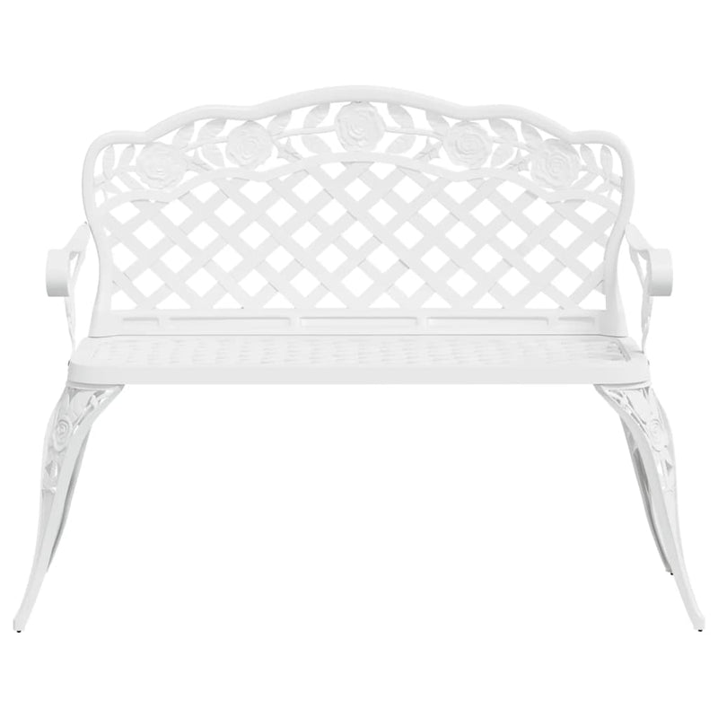 vidaXL Garden Bench 108 cm Cast Aluminium White