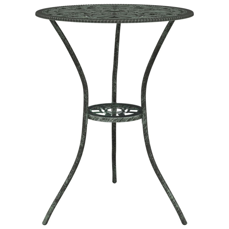 vidaXL 3 Piece Bistro Set Cast Aluminium Green