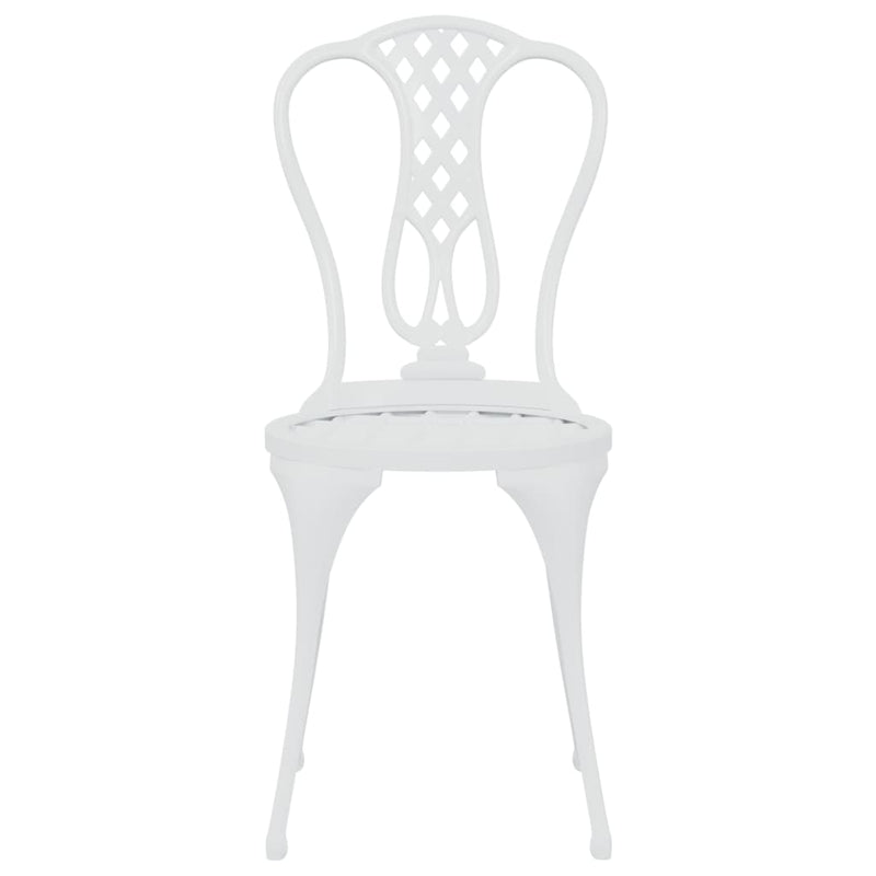vidaXL 3 Piece Bistro Set Cast Aluminium White