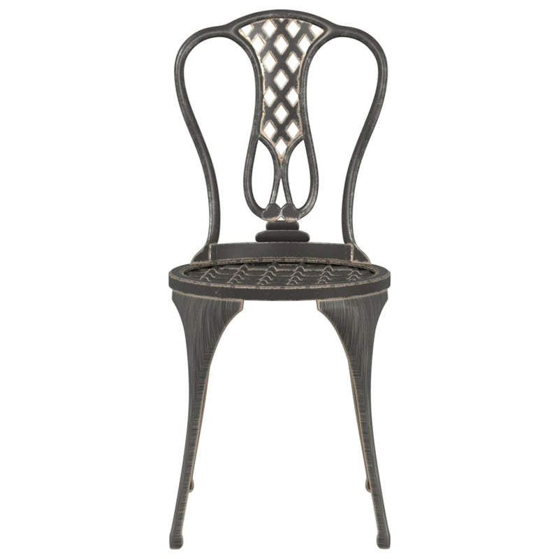vidaXL 3 Piece Bistro Set Cast Aluminium Bronze