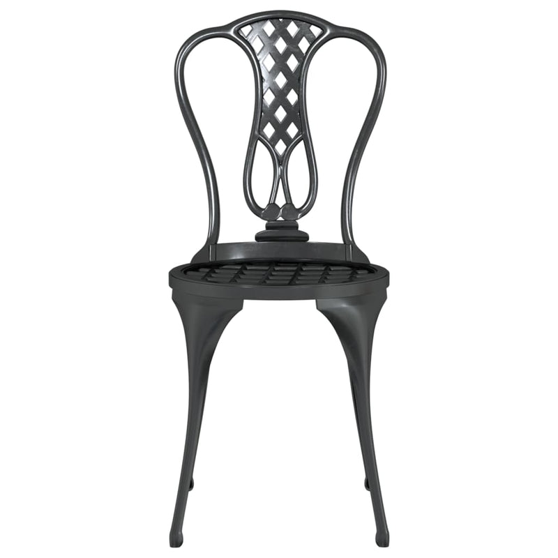 vidaXL 3 Piece Bistro Set Cast Aluminium Black