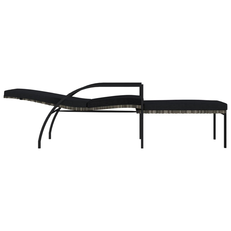 vidaXL Sun Loungers 2 pcs with Footrest PE Rattan Grey