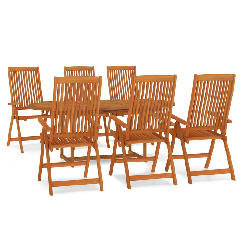 vidaXL 7 Piece Garden Dining Set Solid Wood Eucalyptus