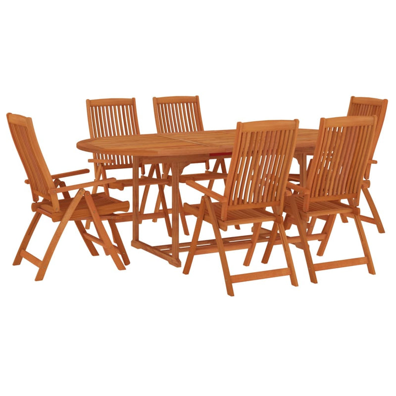 vidaXL 7 Piece Garden Dining Set Solid Wood Eucalyptus