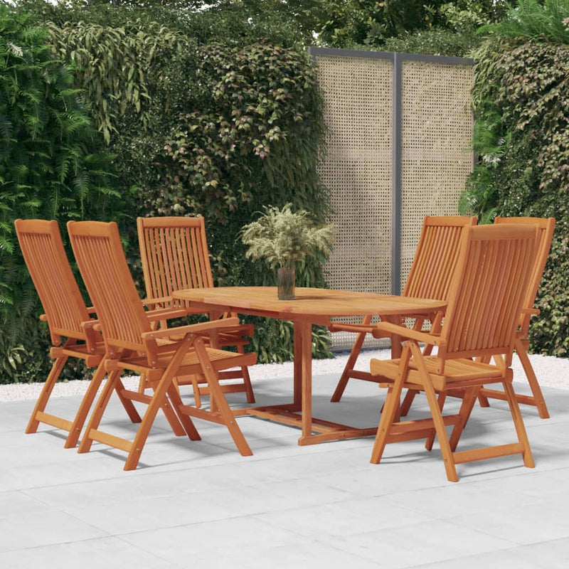 vidaXL 7 Piece Garden Dining Set Solid Wood Eucalyptus