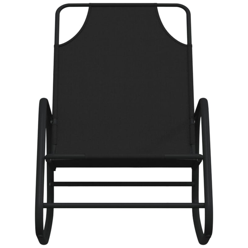 vidaXL Rocking Sun Loungers 2 pcs Black Steel and Textilene