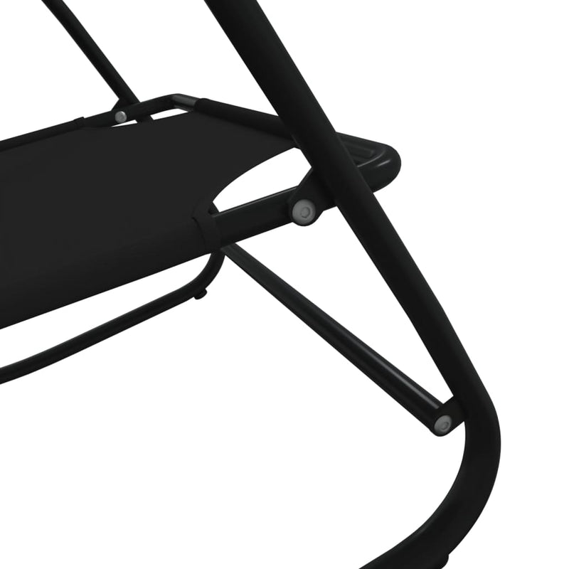 vidaXL Rocking Sun Loungers 2 pcs Black Steel and Textilene