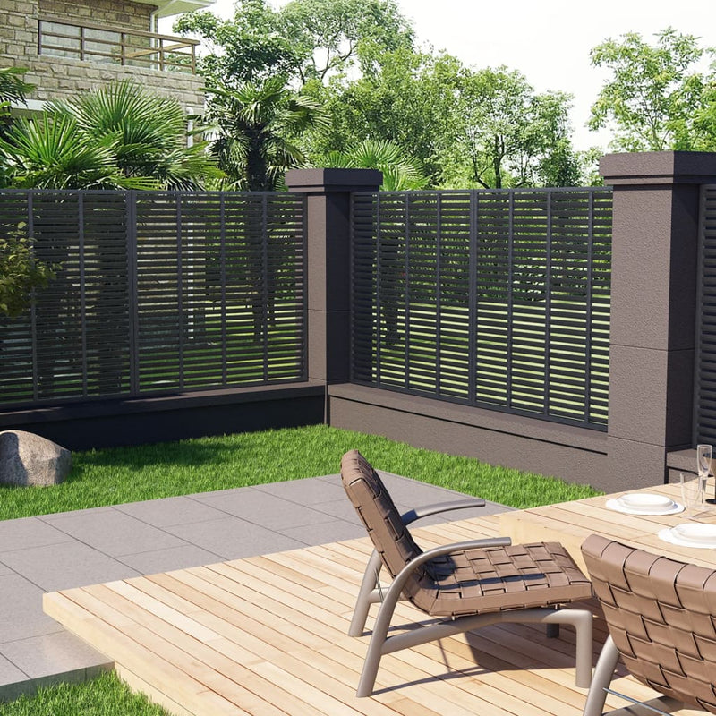 vidaXL Louver Fence WPC 180x180 cm Grey