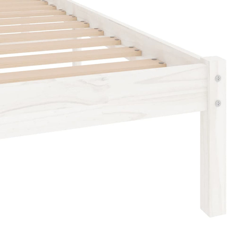 vidaXL Bed Frame without Mattress White Solid Wood 90x190 cm