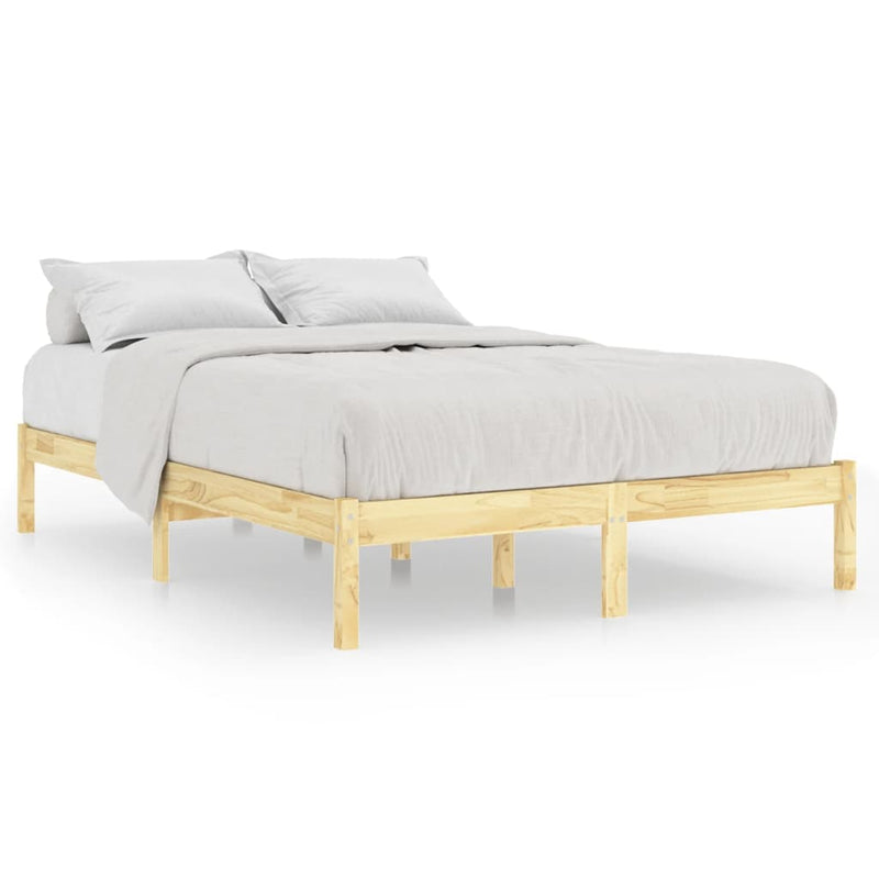 vidaXL Bed Frame without Mattress Solid Wood 135x190 cm