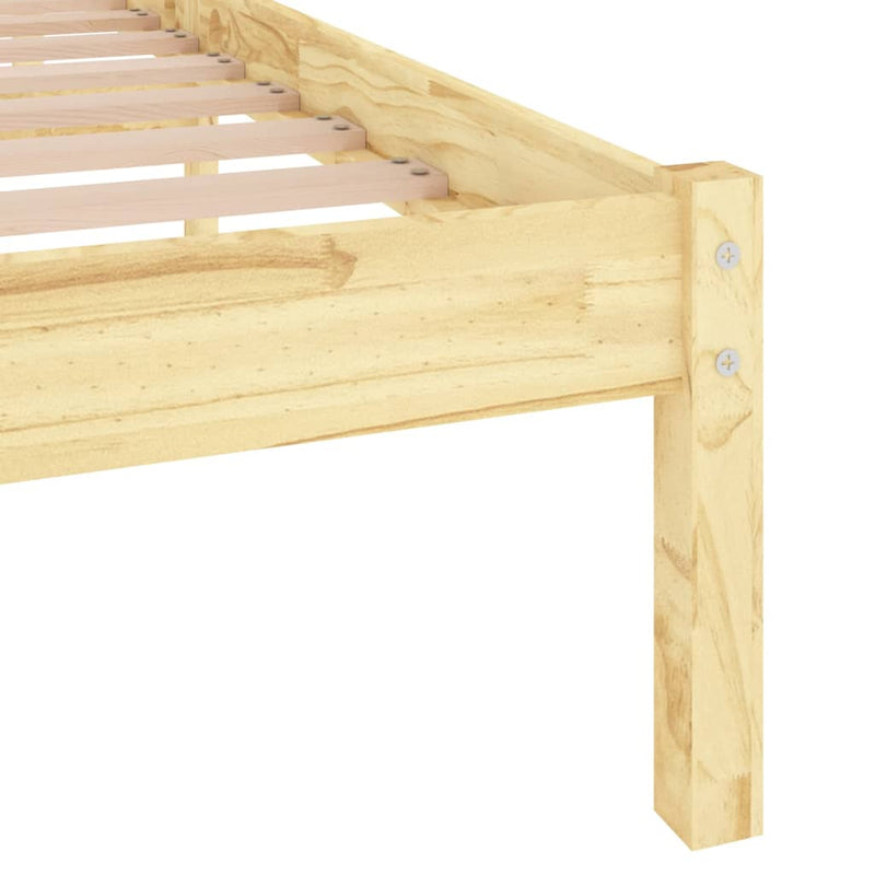 vidaXL Bed Frame without Mattress Solid Wood 135x190 cm