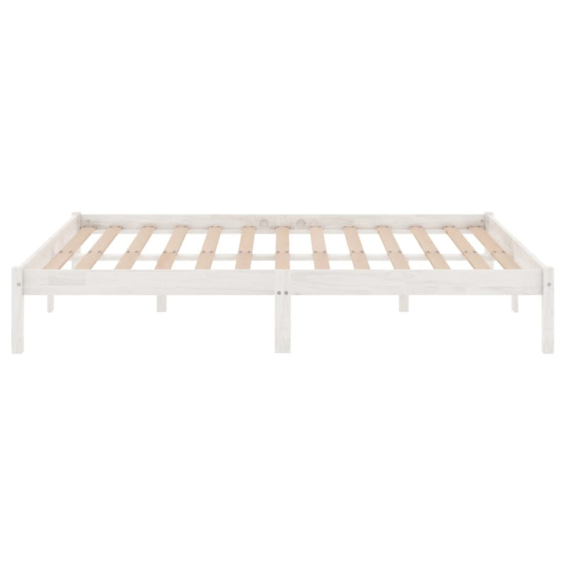 vidaXL Bed Frame without Mattress White Solid Wood 135x190 cm